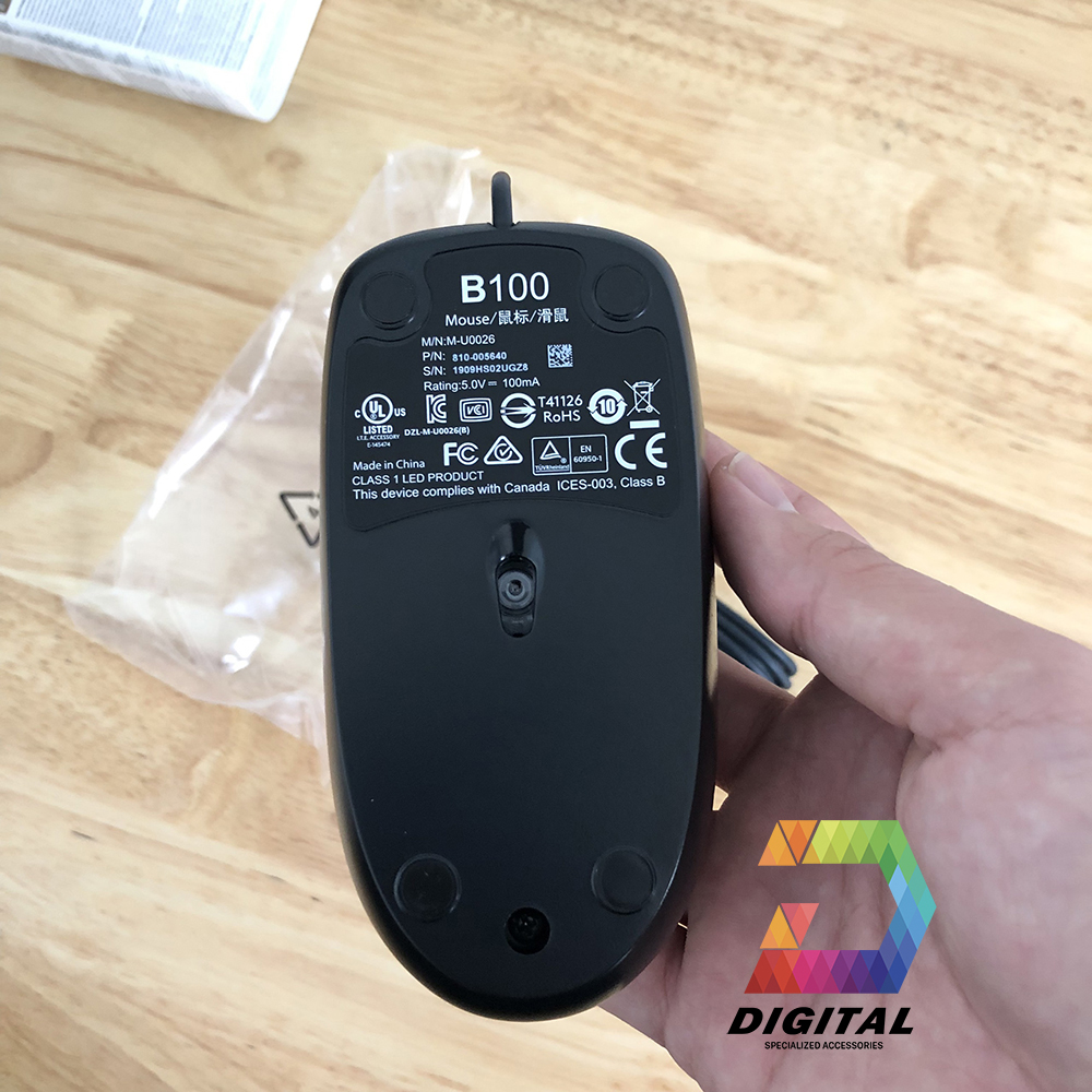 Chuột Có Dây Logitech B100 Chính Hãng Bảo Hành 12 Tháng