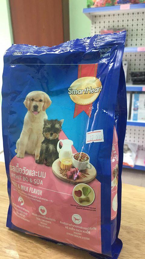 Thức ăn dành cho chó con Smart Heart  vị bò và sữa 400g