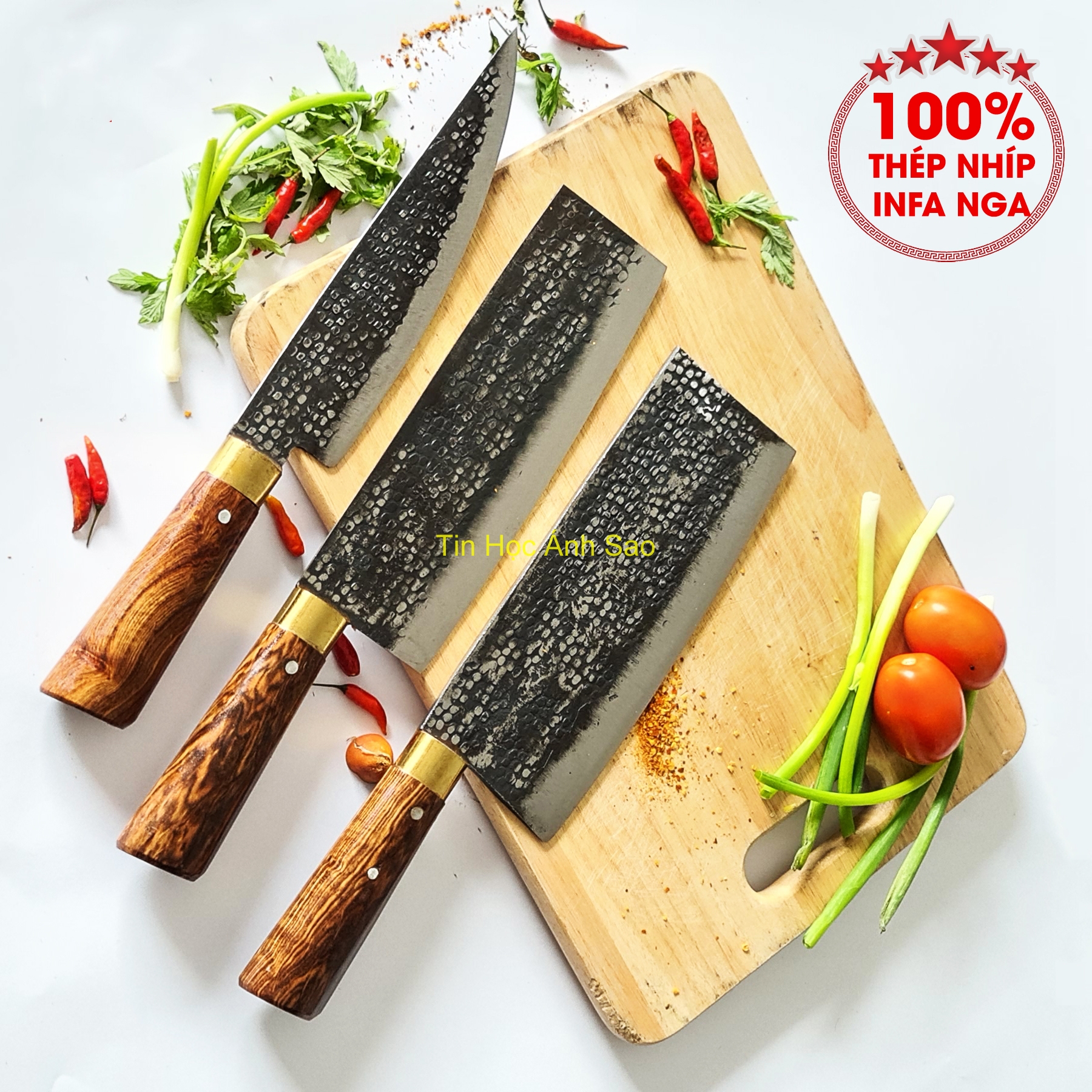 Bộ 04 dao nhà bếp thép nhíp