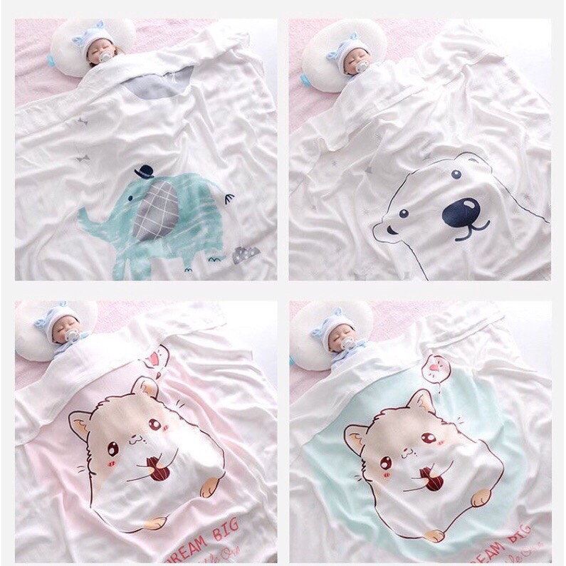 Chăn Lụa cotton Siêu Mềm Mát cho bé yêu