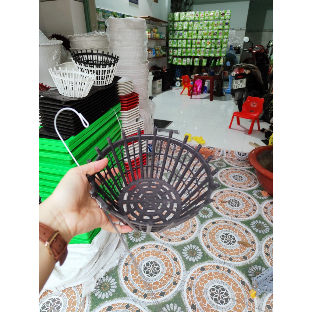 Chậu trồng lan kèm móc treo dài 80cm
