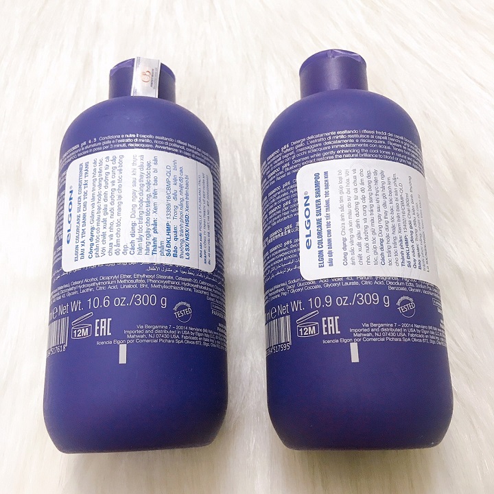xả tím khử ánh vàng, tóc bạch kim ELGON 300ml
