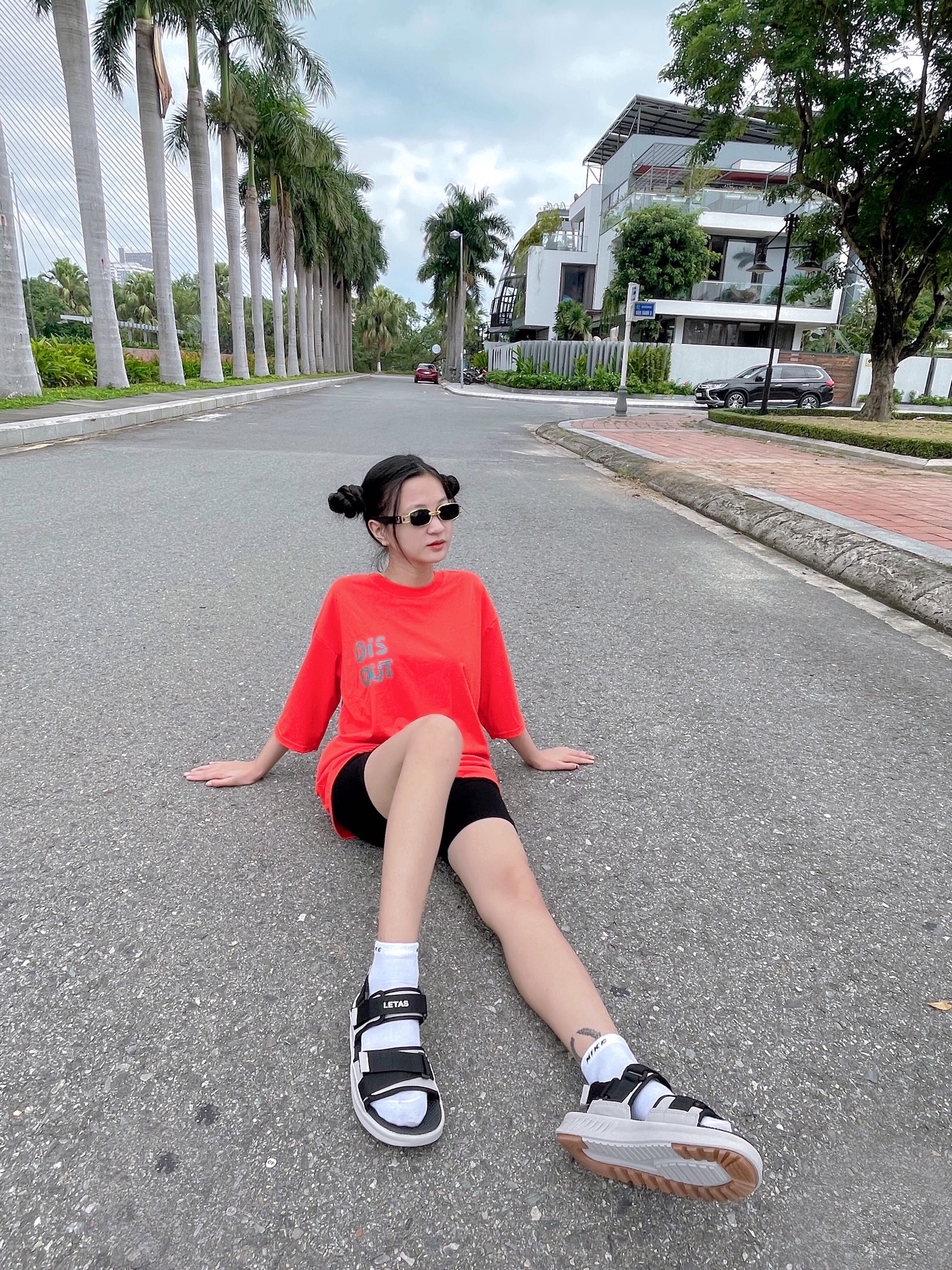 Sandal Nữ,Nam Cá Tính Letas D712 Đen Ghi
