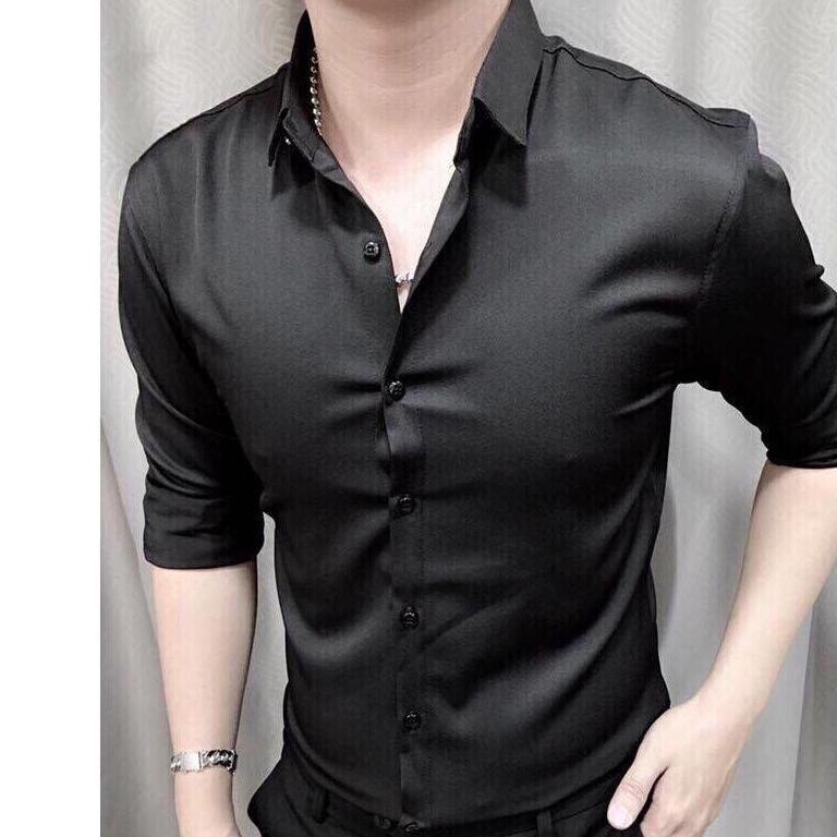 [HCM]Áo sơ mi 3D lụa dài tay - phom chuẩn Q6