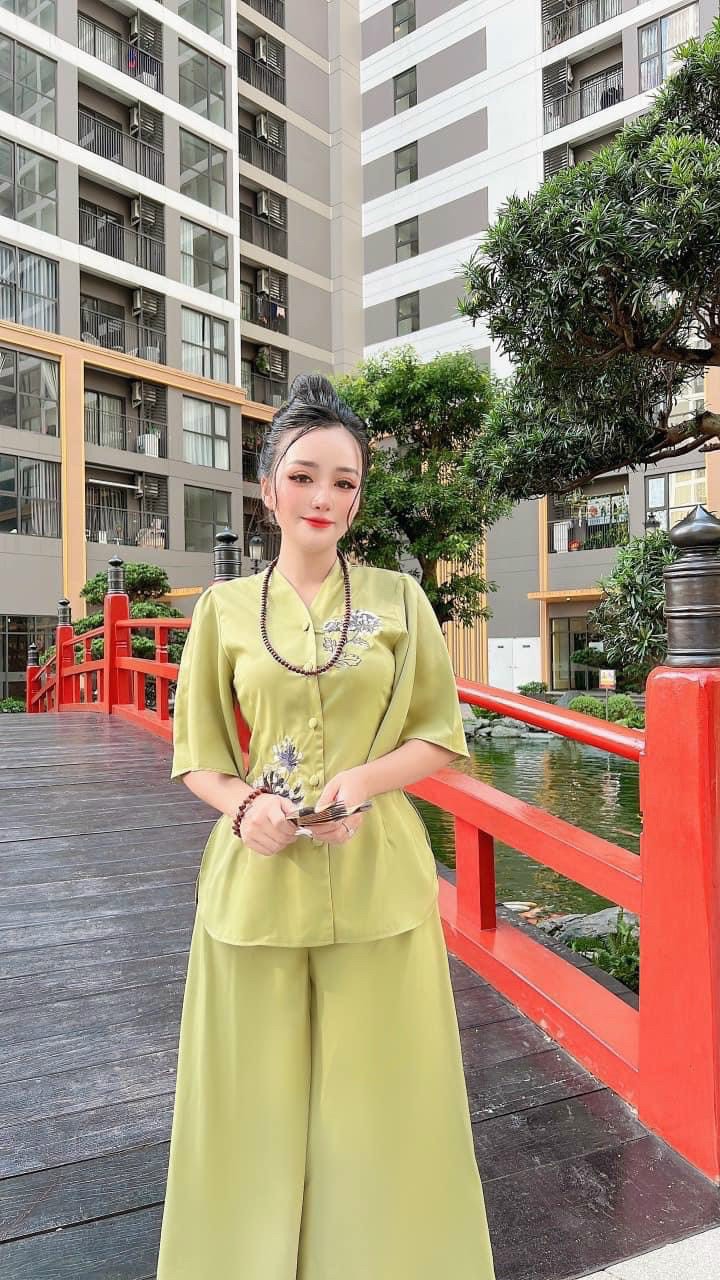 Bộ đồ đi lễ, pháp phục đi chùa chất liệu lụa cao cấp - Pháp phục Mộc Lâm - PP15