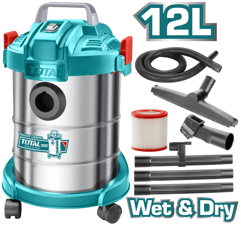 [HCM]Máy hút bụi 12 Lít 800W Total TVC14122 ( hút khô & ướt )