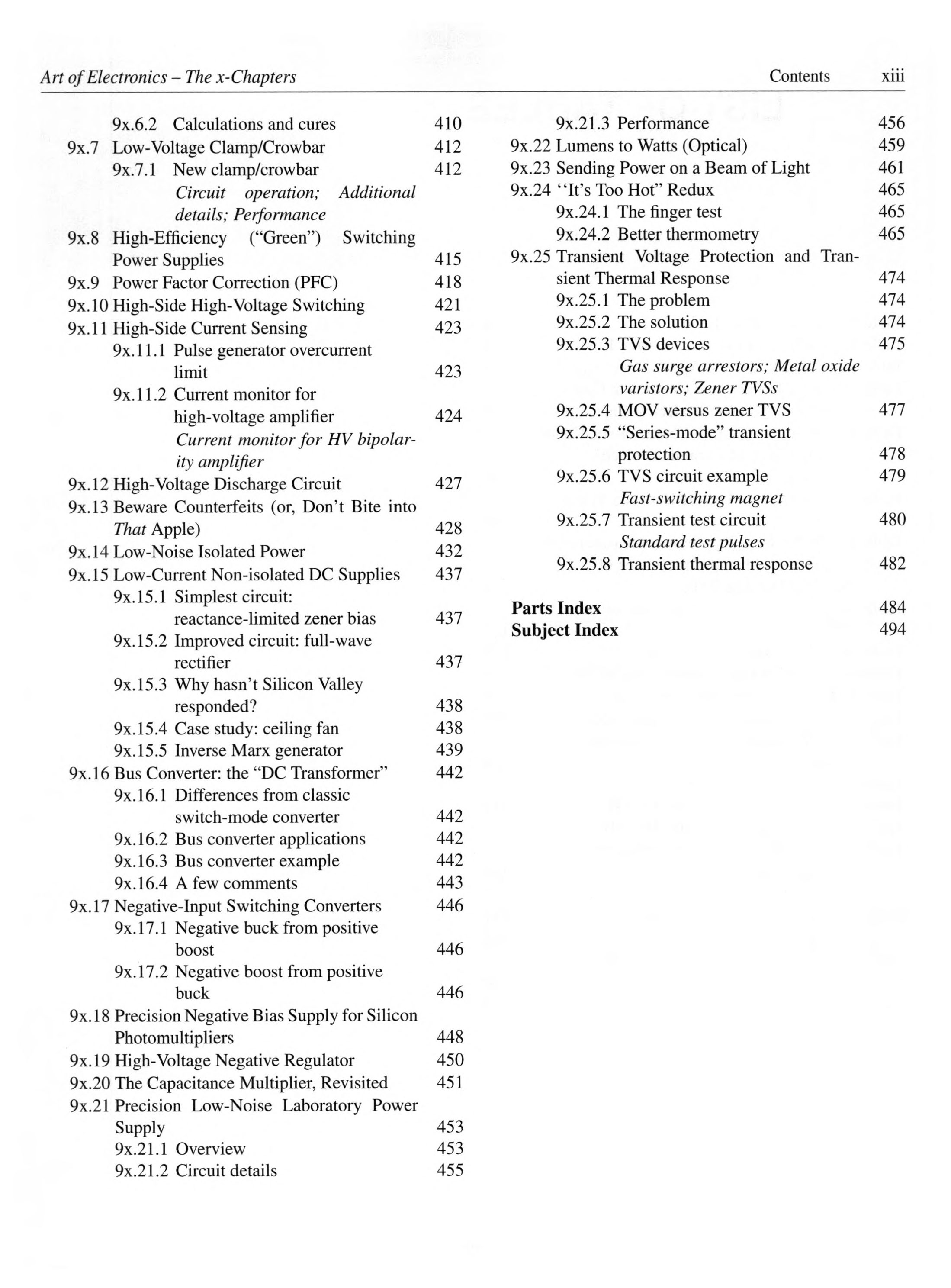 The Art of Electronics The x Chapters