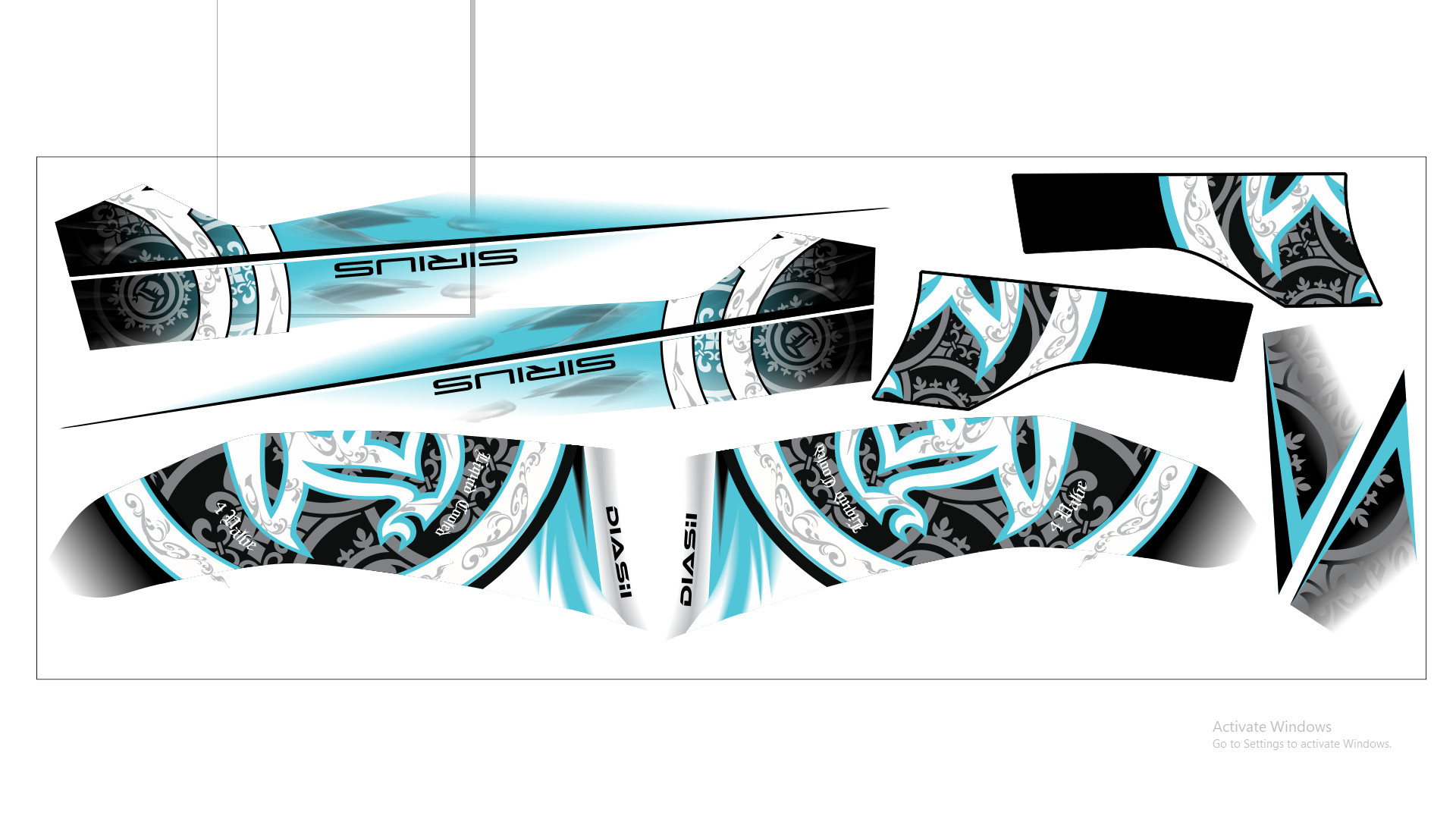 Tem rời sirius dán xe trắng