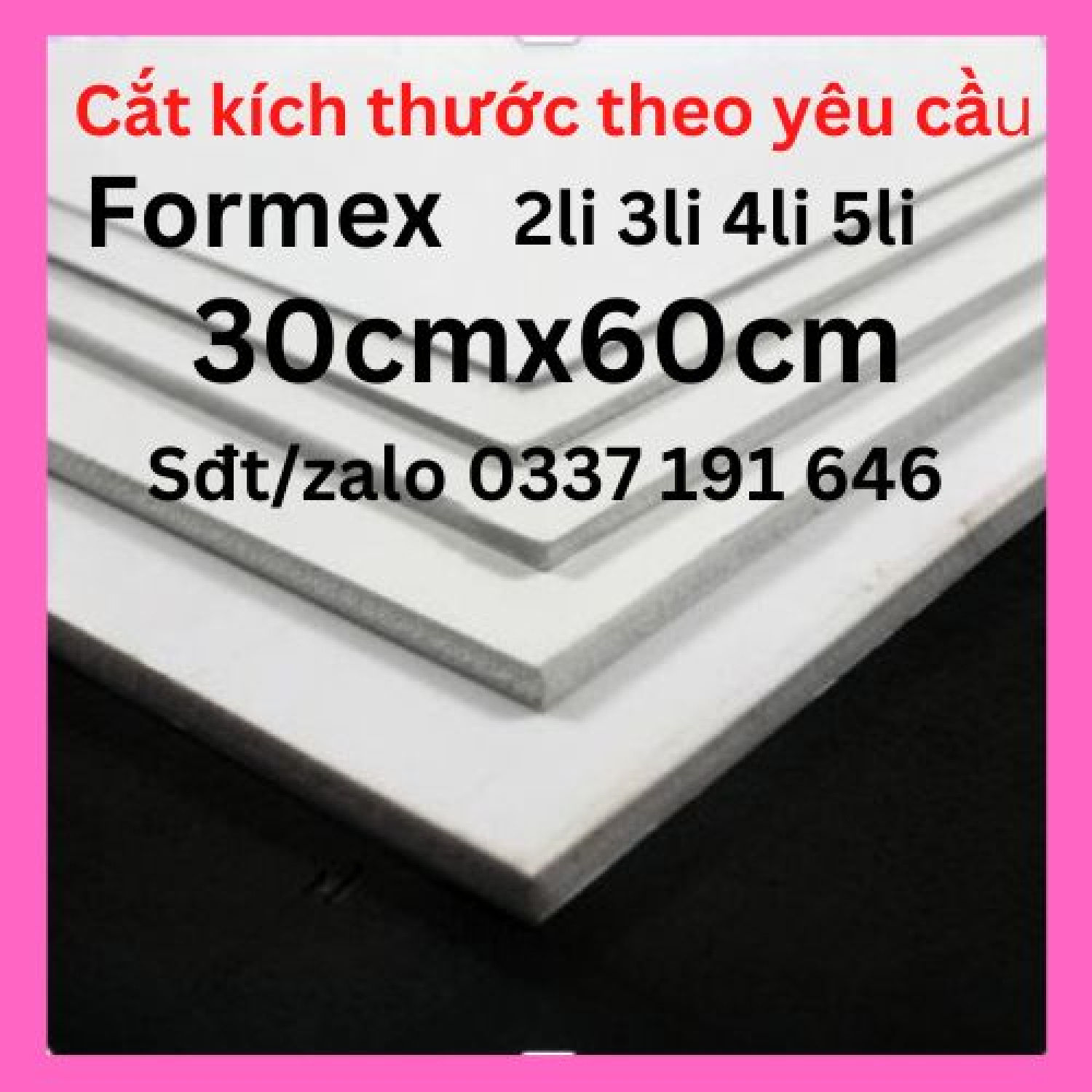 Bìa mô hình khổ 30x60cm - 2mm 3mm 4mm 5mm-