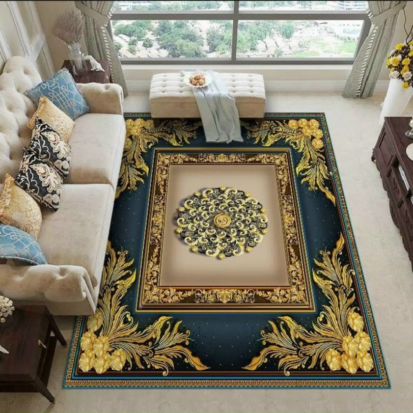 Thảm bali trải sàn thảm trang trí 1m6 x2m3 mẫu hoa loại mới. Họa tiết sinh