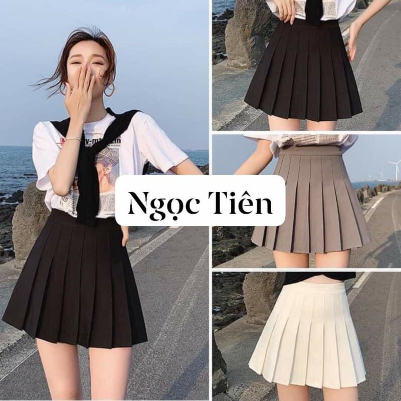 [HCM]CHÂN VÁY TENNIS ĐEN TRẮNG