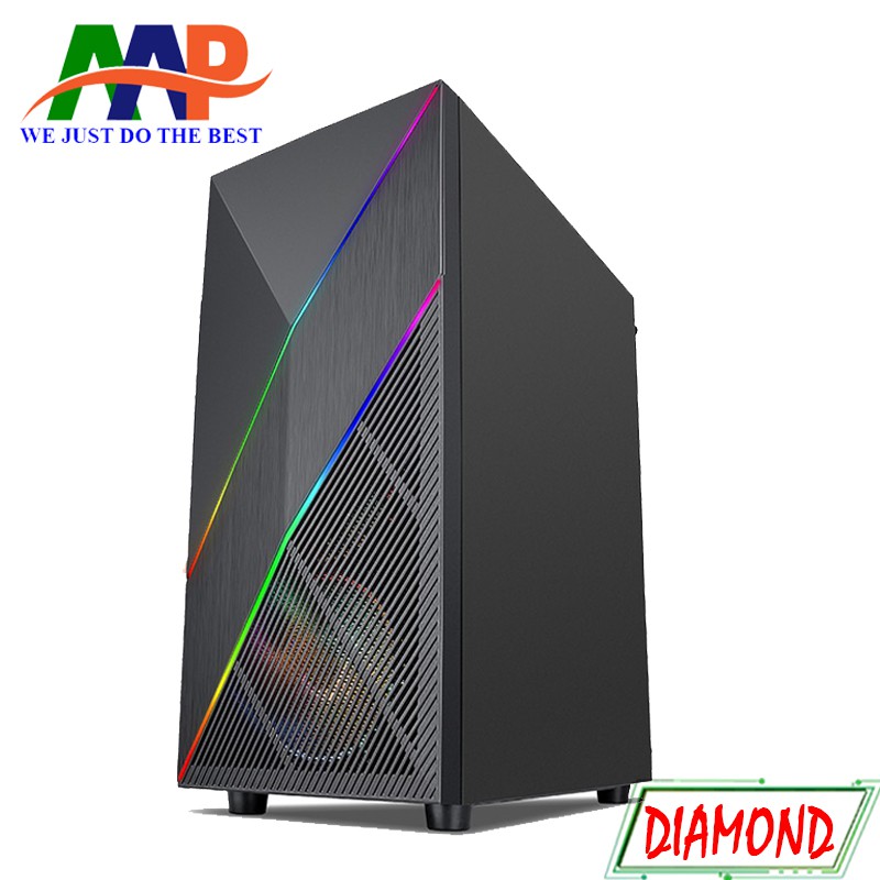 [HCM]CASE AAP DIAMOND GAMING Mặt trước dãy Led RGB (Hông Kính Cường Lực)