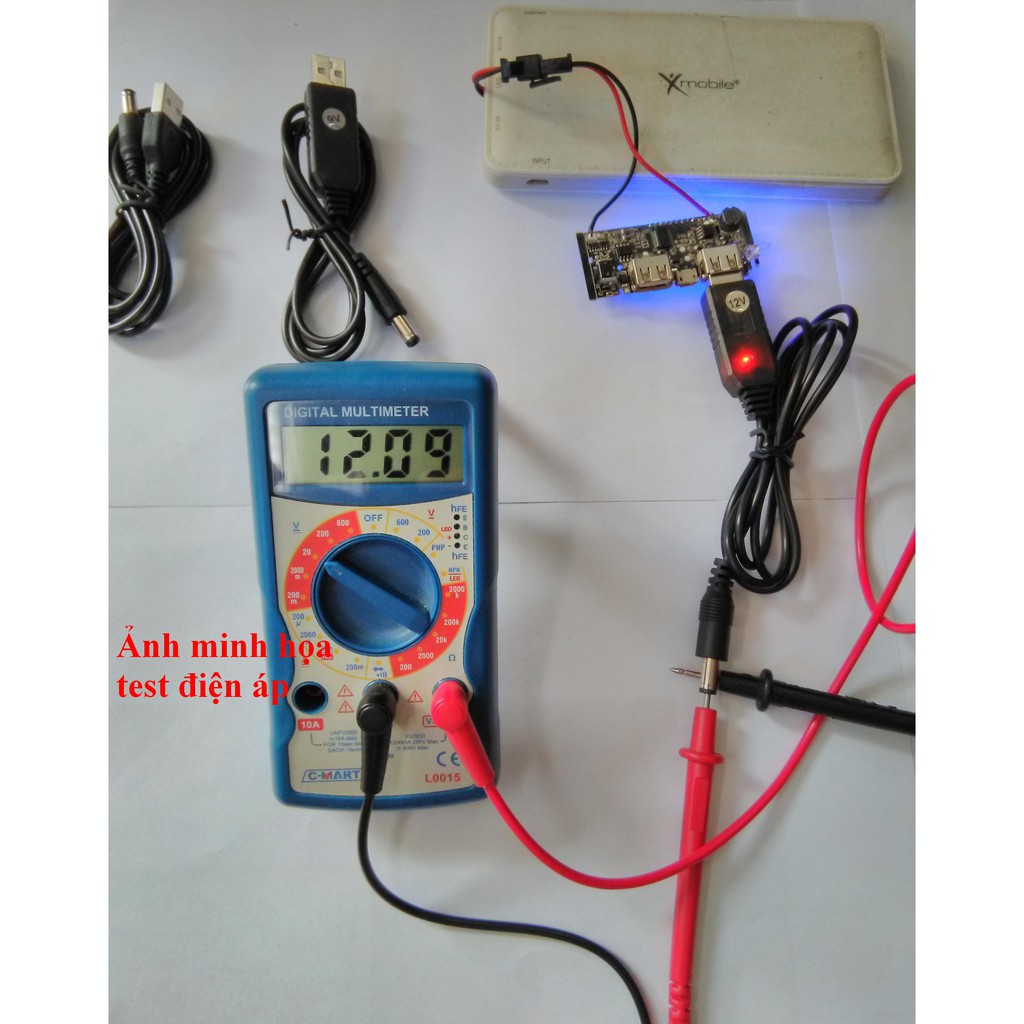 Cáp USB tăng áp (5V==>9V, 5V==>12V)(dây USB tăng áp)