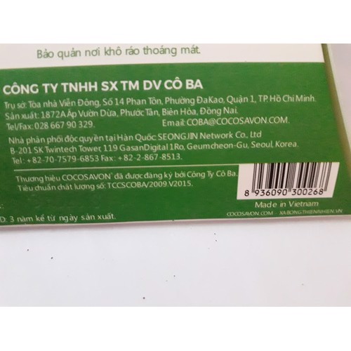 Xà Bông Trà Xanh Cô Ba Cocosavon 100gr