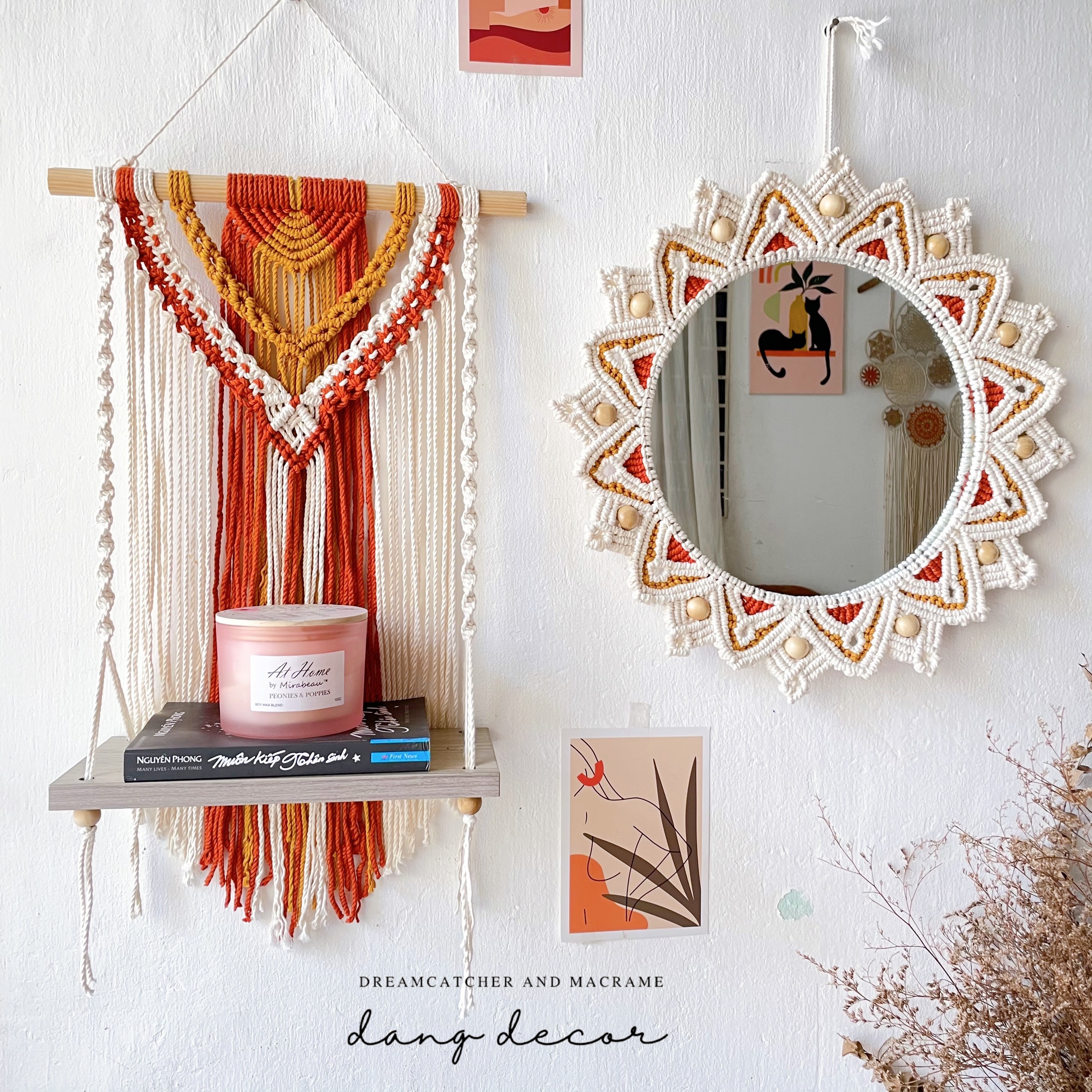 Dang Decor - Set Gương Kệ Treo Tường GK02 (Có Tách Lẻ)