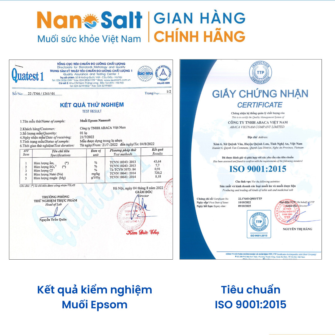 [Mua 1 tặng 1]Muối Epsom tinh khiết, Epsom thải độc (Uống được)- Túi1kg