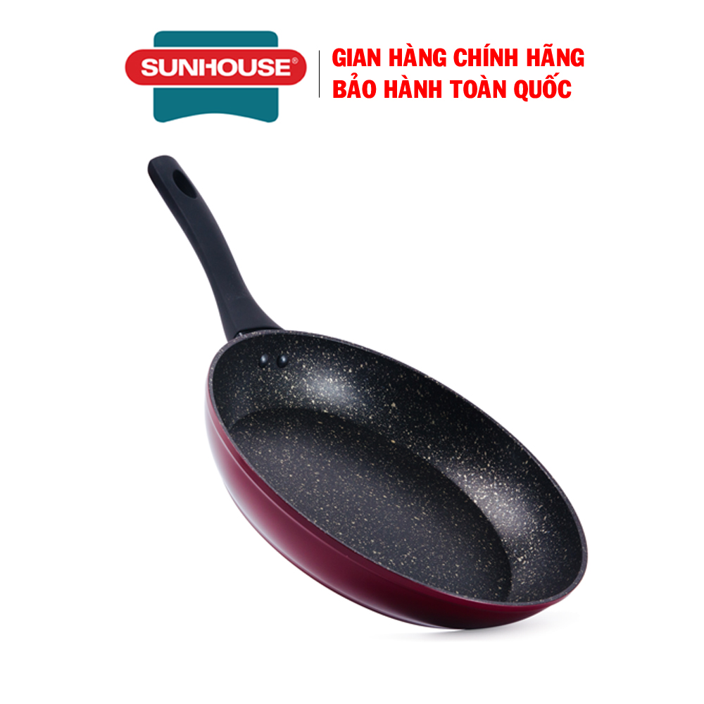 Chảo đá hoa cương đáy từ Sunhouse SFP26B - Chảo vân đá Sunhouse, Chảo đáy từ Sunhouse, Chảo chống dính siêu bền, Size 26cm, sử dụng mọi loại bếp
