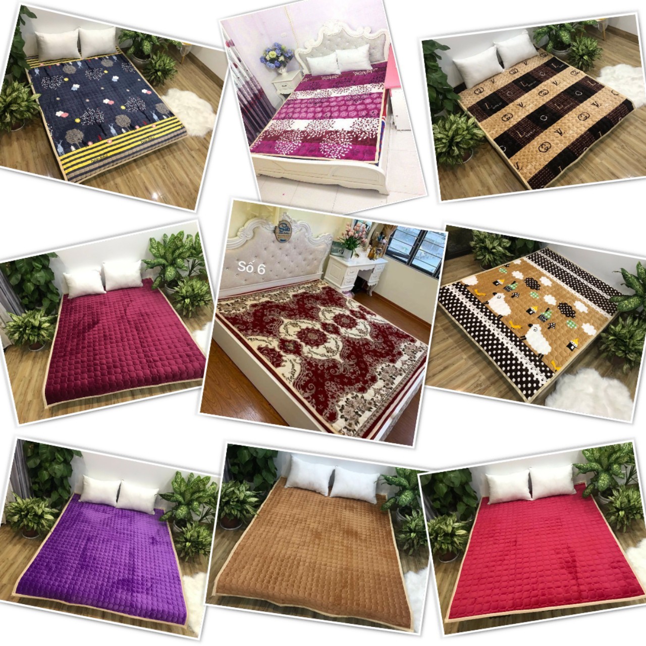 Thảm trải giường lông cừu 1m8x2m (Nhiều mẫu lựa chọn)