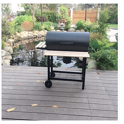 BẾP NƯỚNG THAN HOA LẮP ĐẬY CÓ TAY ĐẨY BBQ-05