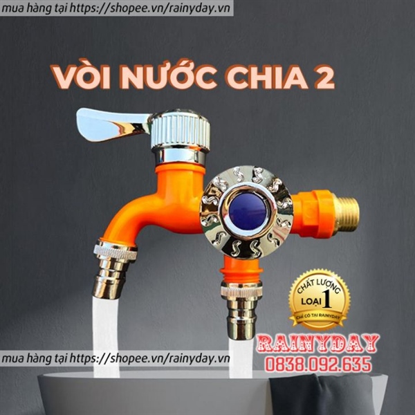 Vòi Nước 2 Đầu Độc Lập, Đầu Chia Vòi Nước Thông Minh, Vòi Nước Đôi Độc Lập