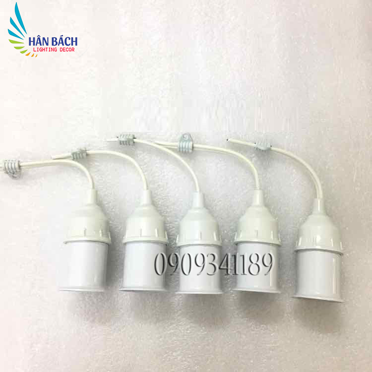 [HCM]Bộ 5 đuôi đèn treo tiêu chuẩn kín nước E27 TRẮNG