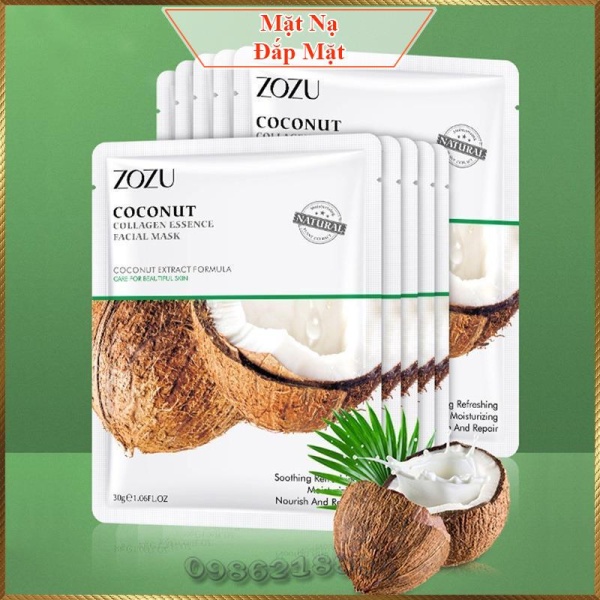 Mặt nạ tinh chất Dừa Zozu Coconut Collagen Essence Facial Mask dưỡng ẩm phục hồi làn da khô ZCC6