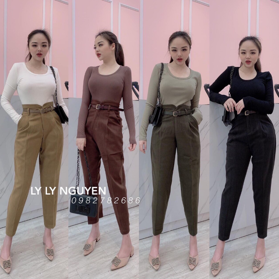 Sét bộ áo thun cổ tròn kèm quần cực sang-THH
