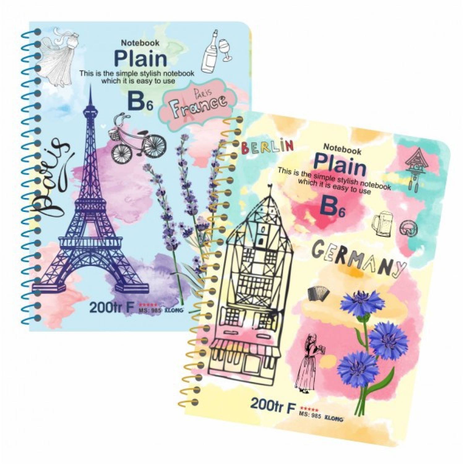Sổ lò xo đơn klong b6 plain ruột trơn 70/76; ms: 985