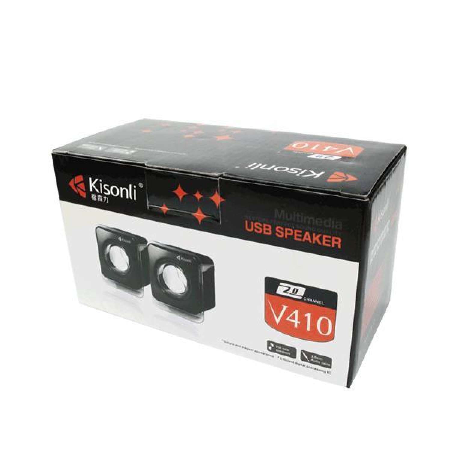 [HCM]Loa vi tính 2.0 Kisonli V410 - Bảo Hành 12 Tháng (Đen)