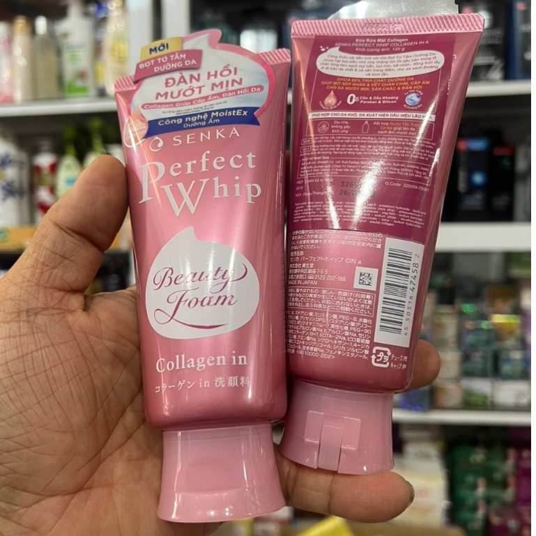 [HCM]Sữa rửa mặt Collagen Senka Perfect Whip 120g