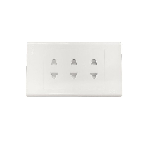 Mặt 3 ổ cắm LiOA (âm tường + lắp nổi)