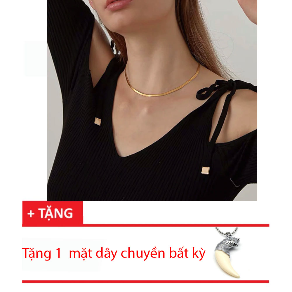 Dây chuyền mì dễ thương mạ vàng 18k, sản phẩm cao cấp titan không đen, dị ứng, có nhiều màu sắc tha hồ lựa chọn, phù hợp với mọi lứa tuổi