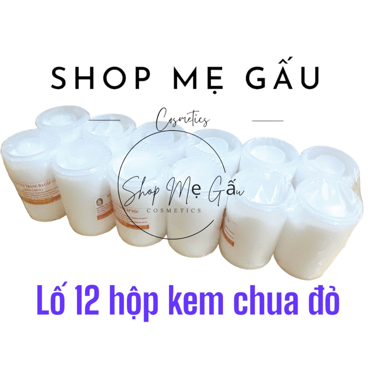 Lố 12 hủ kem chua_Kem tẩy trắng da cấp tốc kích trắng dùng trộn kem Body