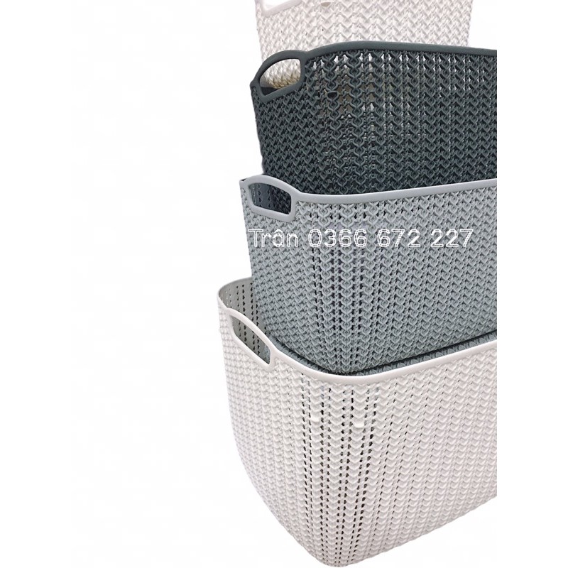 [Mã LIFEXANH03 giảm 10% đơn 500K] Giỏ nhựa đan Hàn Quốc Sâu lồng đủ size(lớn-đại khách ib shop)