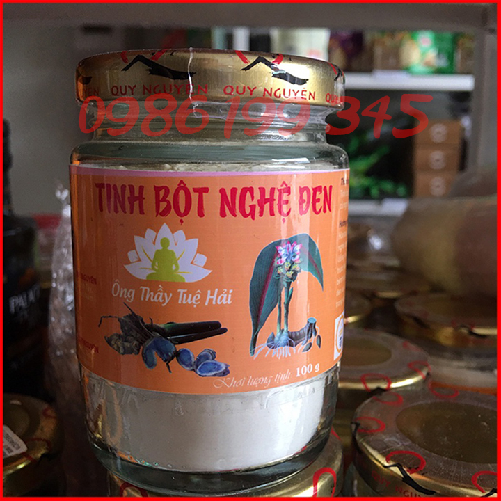 Tinh bột nghệ nguyên chất , nghệ đen quy nguyên ông thầy tuệ hải hộp 100 gram