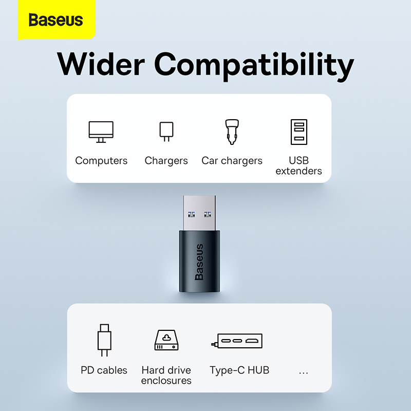 [USB => TYPE C] - Đầu chuyển đổi Baseus từ đầu USB - Type C