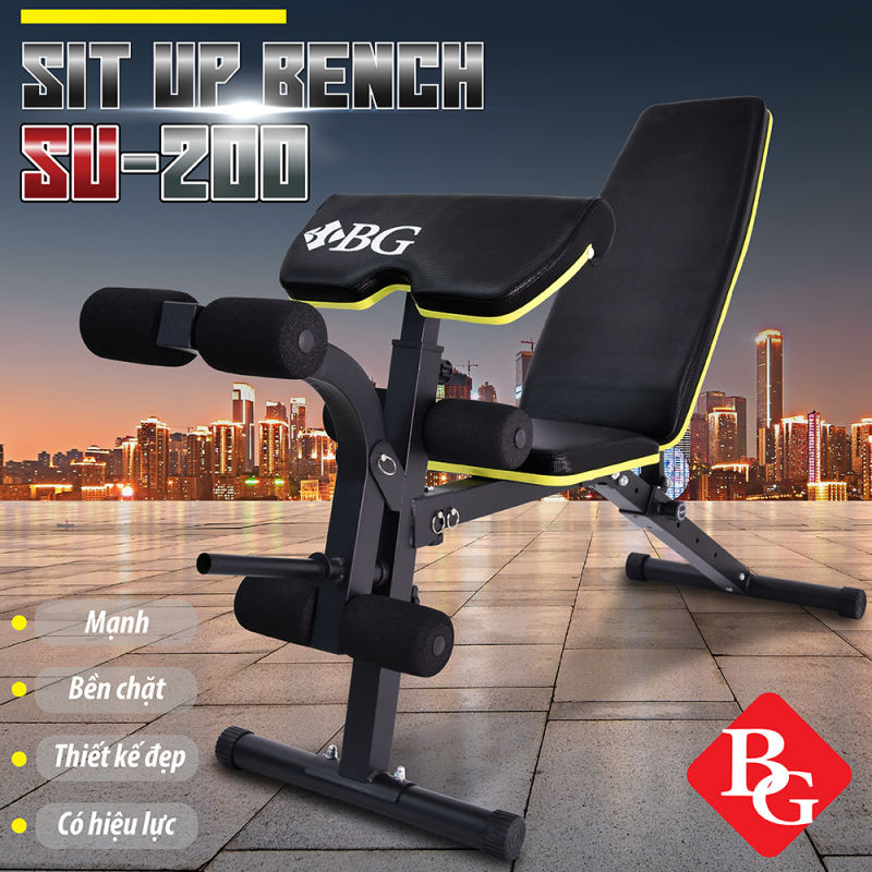 BG- Adjustable Weight Bench, Abdominal Training Wokout Bench, Sit Up Incline Curved Bench, Flat Fly Weight Press, for Home Fitness Gym Exercise SportsGhế Tập Cơ Bụng Đa Năng Cao Cấp 2 Trong 1 SU200