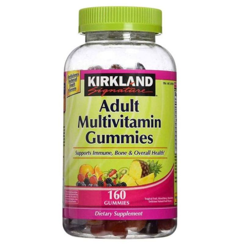 [Hàng USA] Kẹo dẻo Kirkland Adult Multiv Vitamin Gummies hương trái cây nhiệt đới 160 viên nhập khẩu