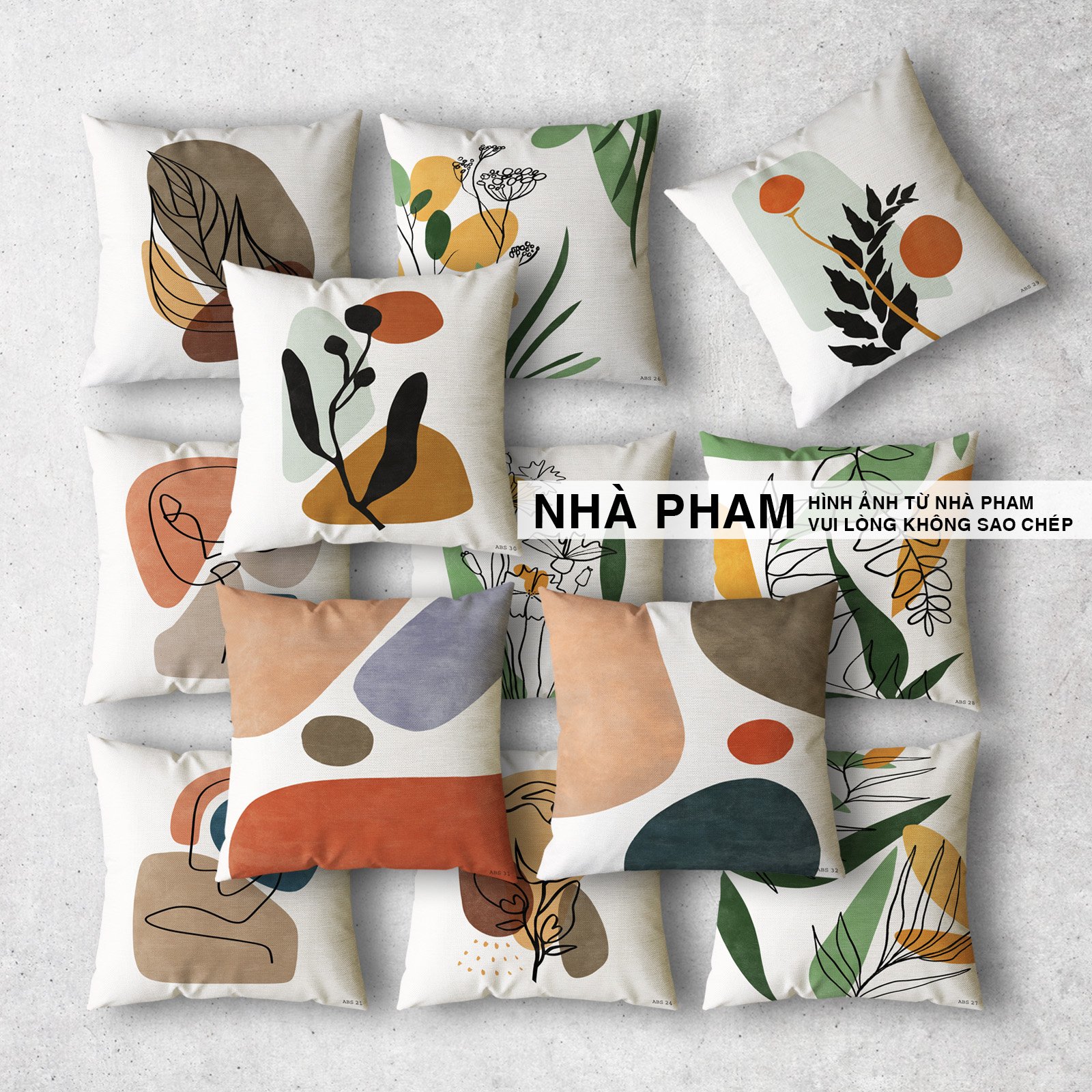 VỎ GỐI SOFA TRANG TRÍ ABSTRACT (No21-No40) (45x45cm)