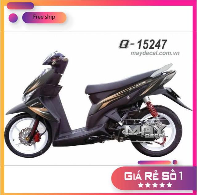 Tem rời xe Click 110 dán xe đen