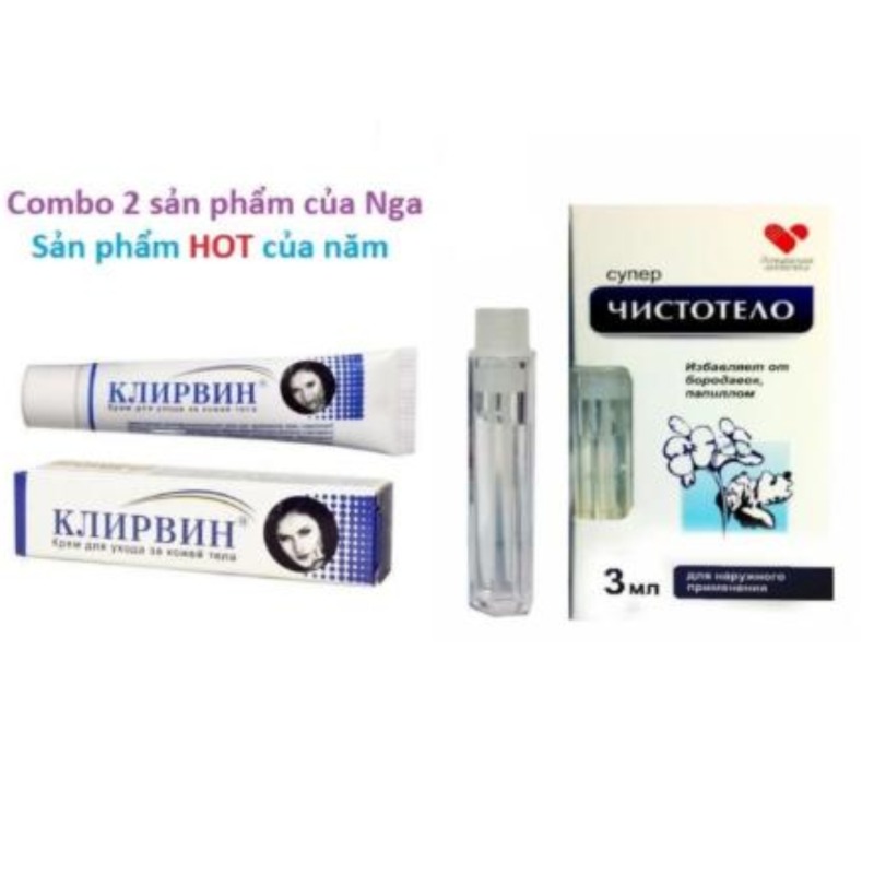 Combo Gel Tẩy Nốt Ruồi, Tàn Nhang và Kem Tẩy Sẹo Mờ Thâm của Nga giá rẻ