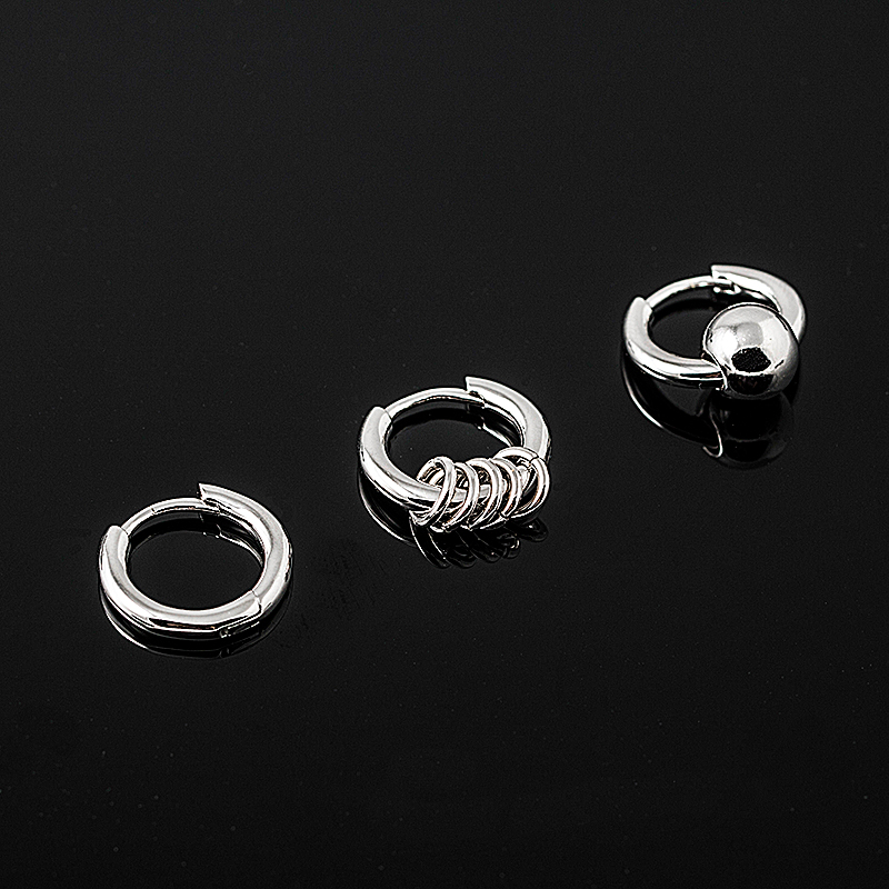 Combo 3 chiếc bông tai tròn xỏ lỗ cá tính