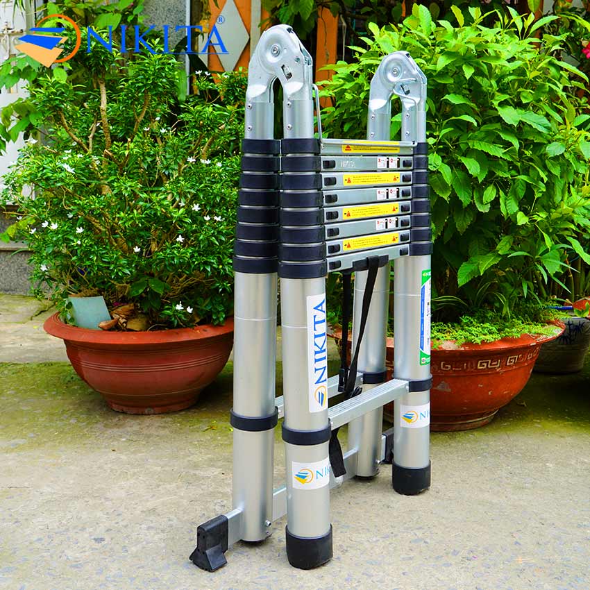 Thang nhôm rút chữ a 1,6m - 1,9m - 2,2m - 2,5m - 2,8m ai32, ai38, ai44, ai50, ai56 Nikita