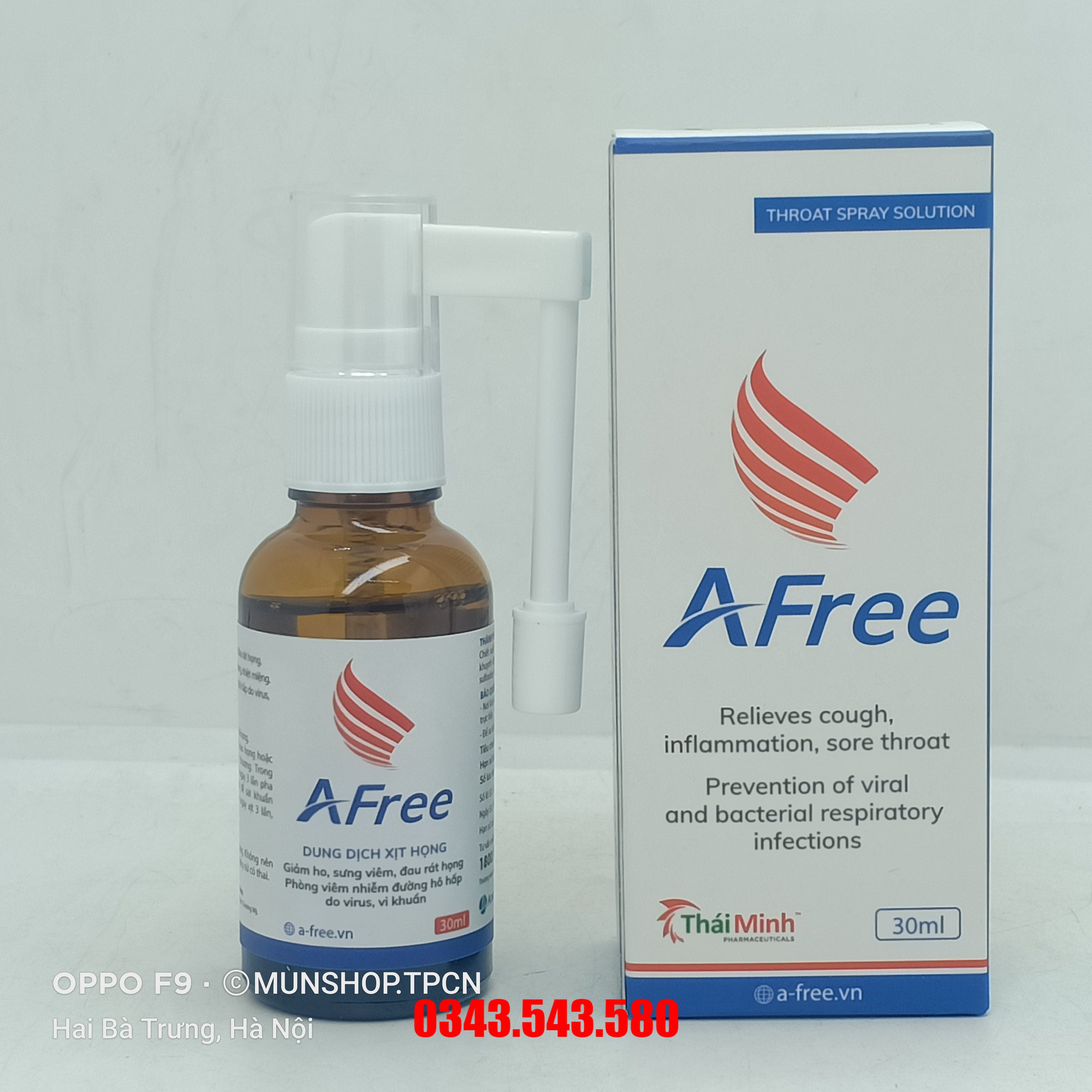 Xịt họng AFree Thái Minh Pharma 30ml