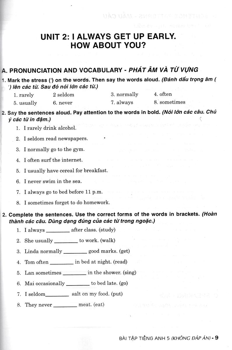 [HCM]Bài Tập Tiếng Anh 5 (Không Đáp Án)