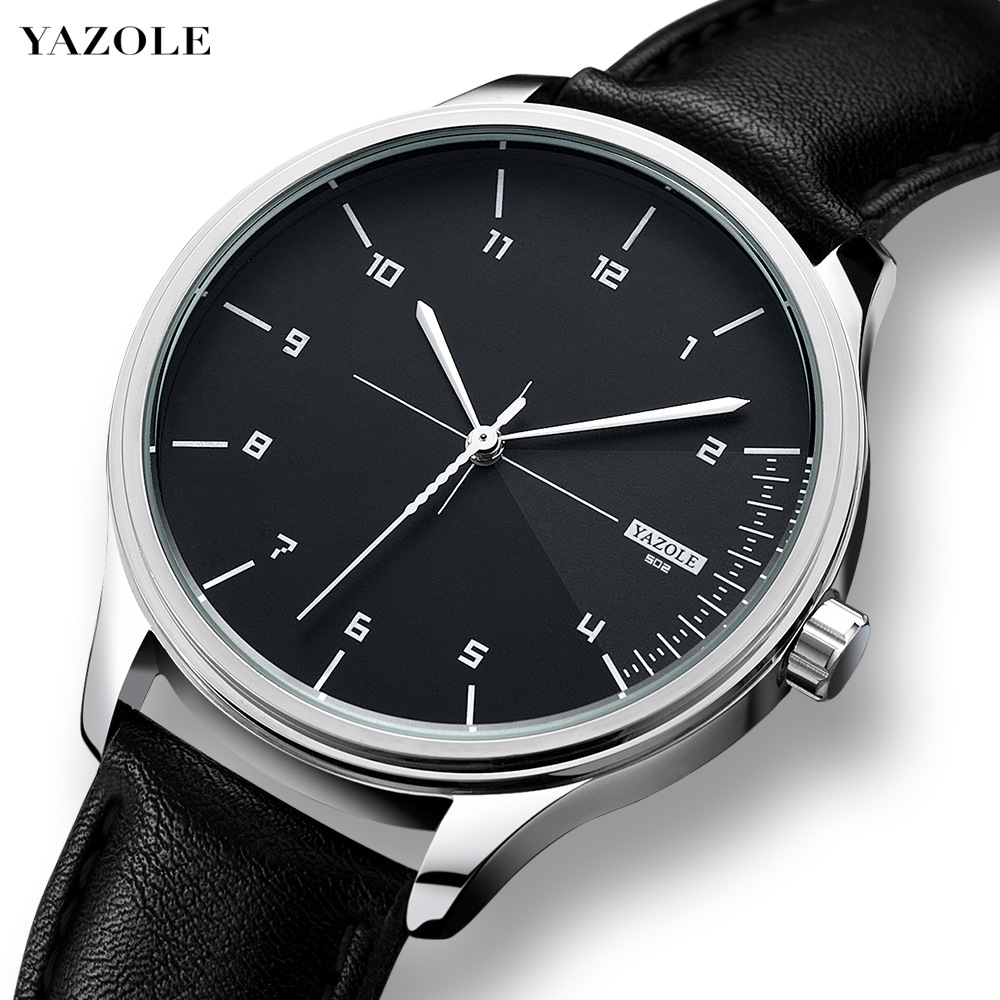 Đồng Hồ nam YAZOLE Y502 Phong cách thời trang 2020 dây da PU Cao cấp