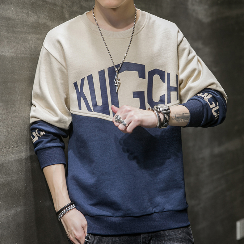 [Freeship MAX] Áo Sweater Dài Tay Cổ Tròn KUGCH Phối Màu Sành Điệu Phong Cách Hàn Quốc Trẻ Trung Cá Tính Rich Man TOP NAM RM163