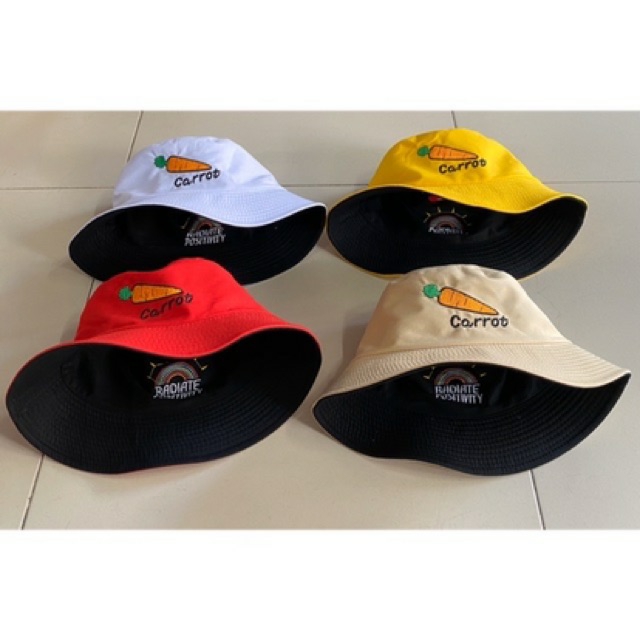 Mũ Bucket CÀ RỐT 2 Mặt - Dễ Thương