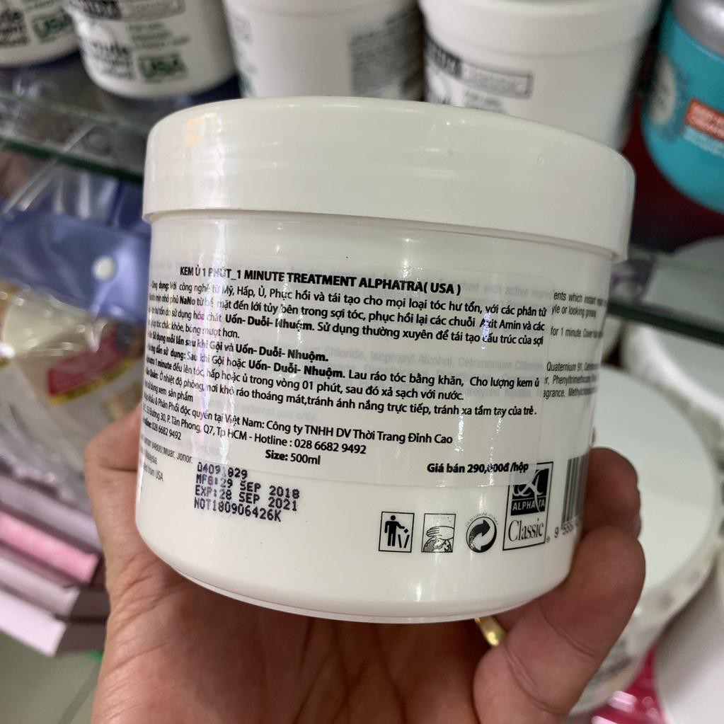 Kem ủ 1 phút One Minute Treatment Alphatra Mỹ 500ml