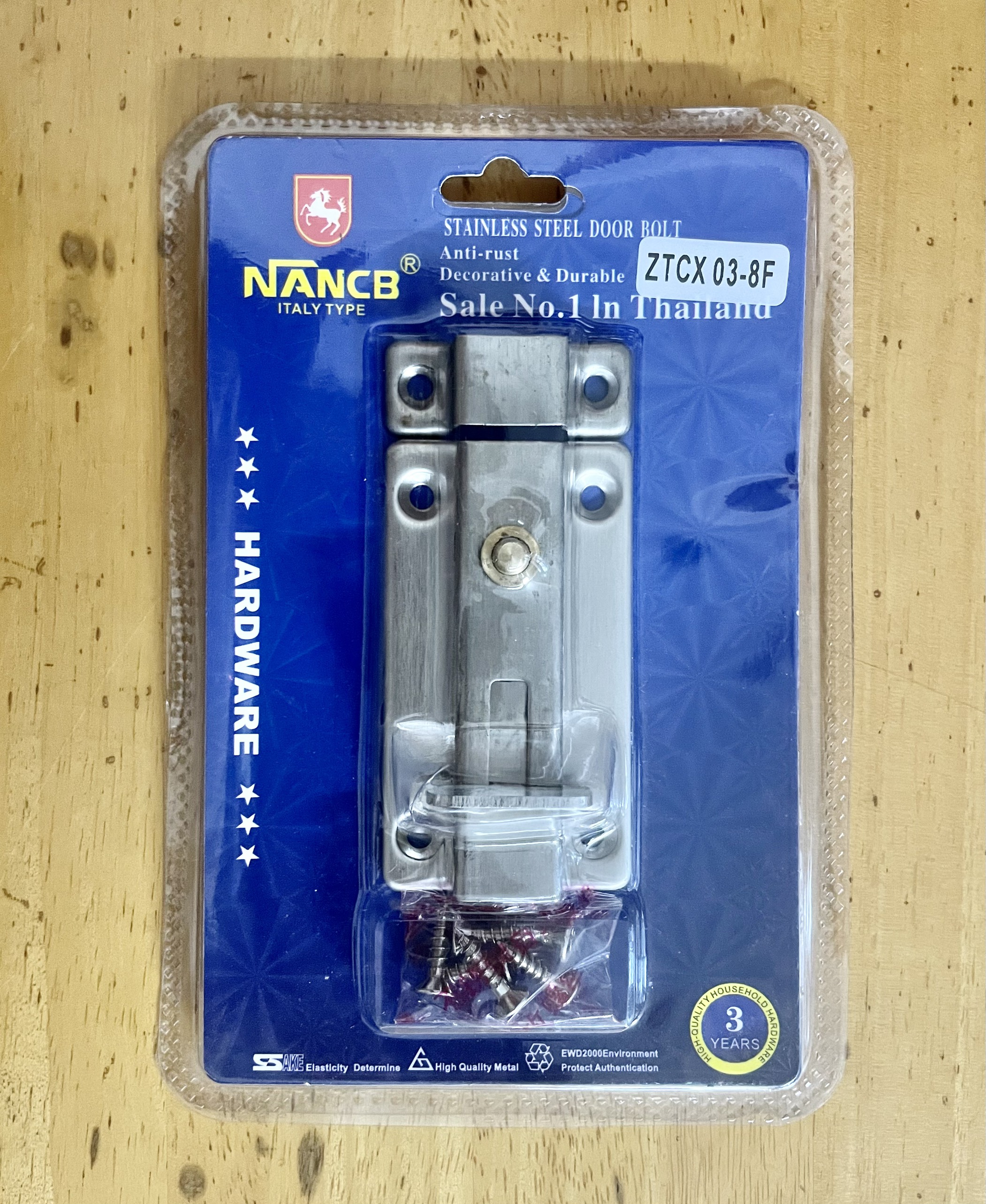Chốt cửa inox 8F (Chốt bấm inox 8F) NANCB